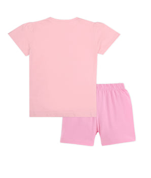 J&JP Kids Girls  Printed T-shirt and Shorts Set