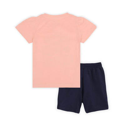 J&JP Kids Girls Printed T-shirt and Shorts Set