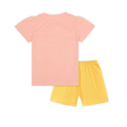 J&JP Kids Girls Printed T-shirt and Shorts Set