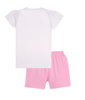 J&JP Kids Girls  Printed T-shirt and Shorts Set