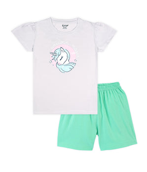 J&JP Kids Girls  Printed T-shirt and Shorts Set