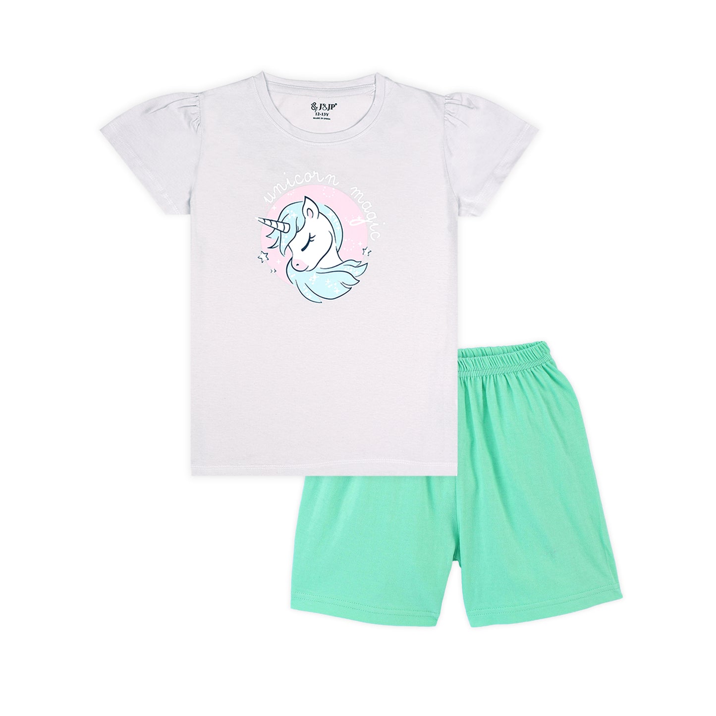 J&JP Kids Girls Printed T-shirt and Shorts Set