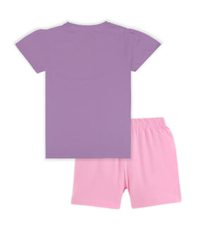 J&JP Kids Girls  Printed T-shirt and Shorts Set