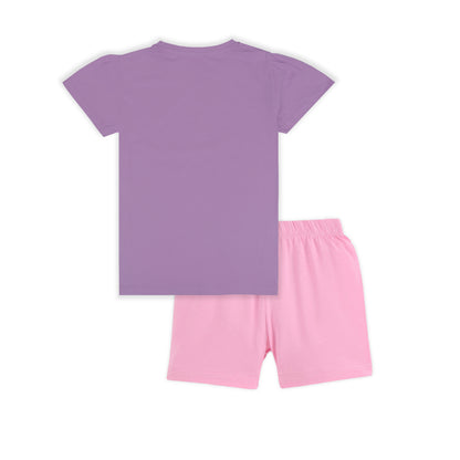 J&JP Kids Girls Printed T-shirt and Shorts Set