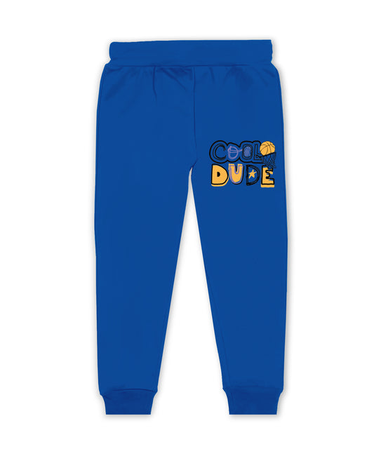 J&JP Kids Printed Track pant -Blue