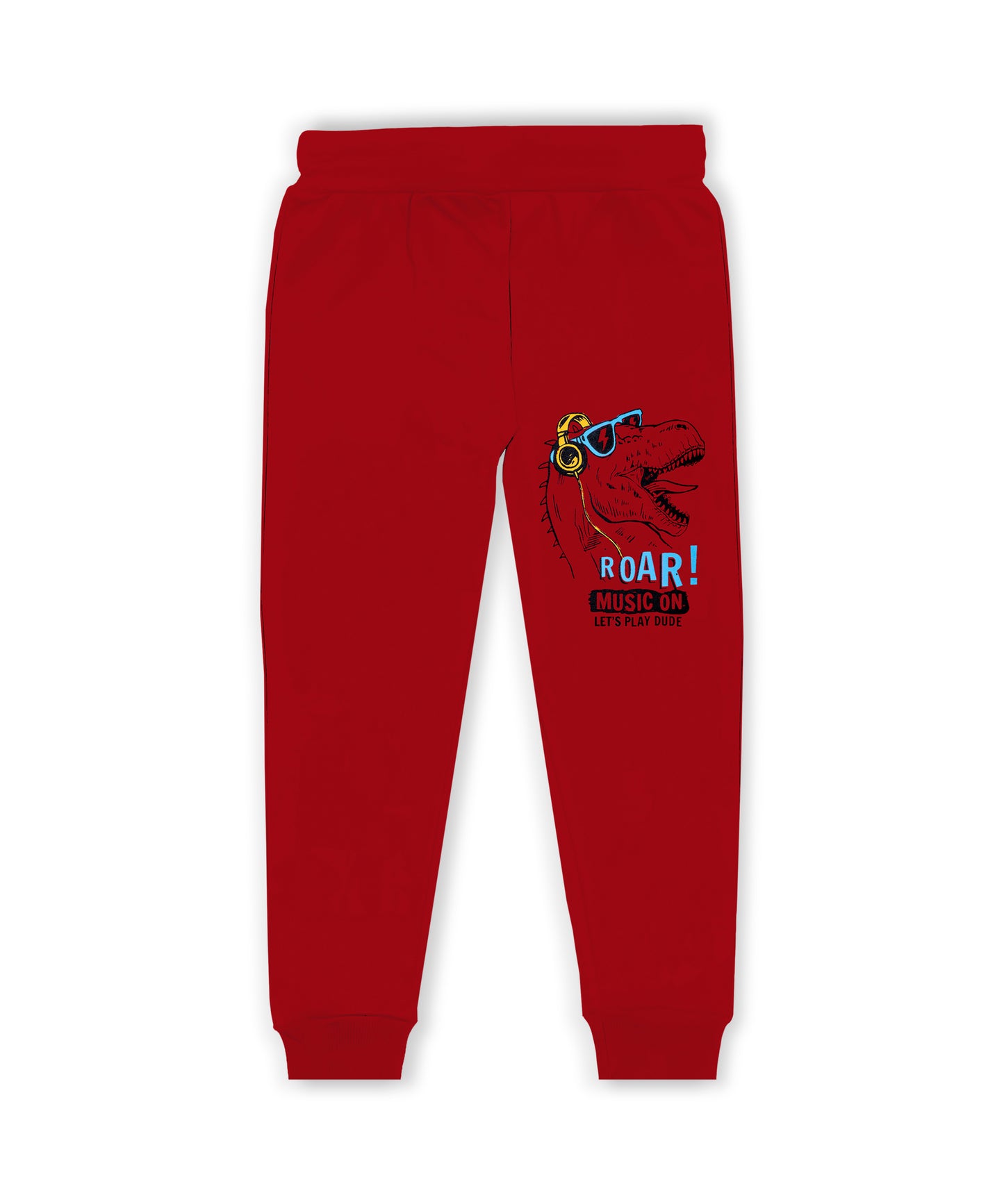 J&JP Kids Printed Track pant -Red