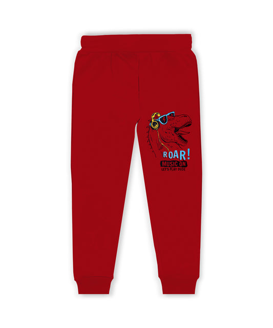 J&JP Kids Printed Track pant -Red