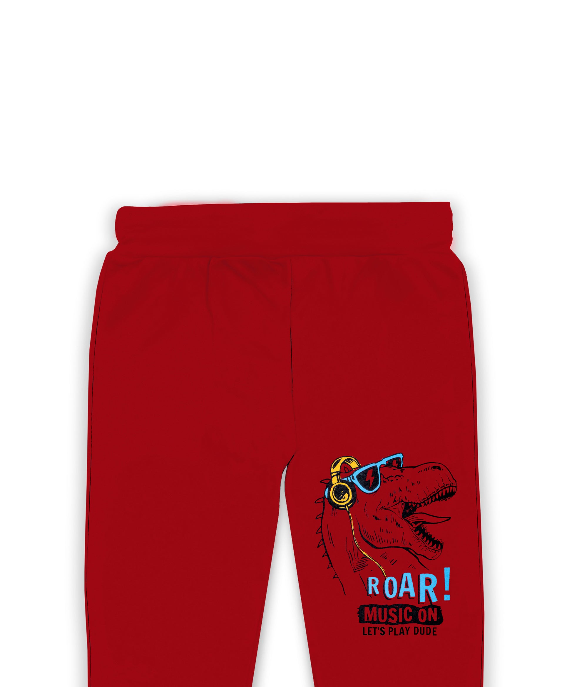 J&JP Kids Printed Track pant -Red