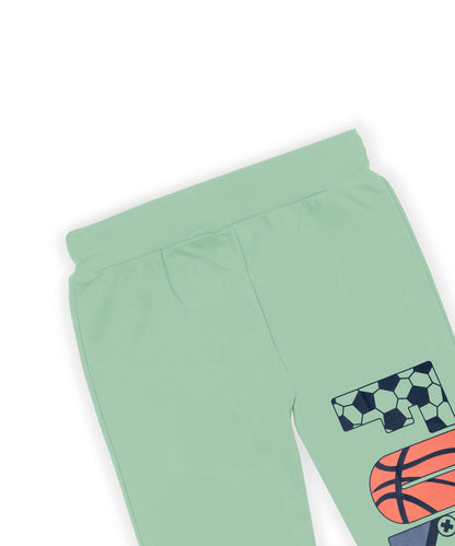 J&JP Kids Printed Track pant -Pista Green