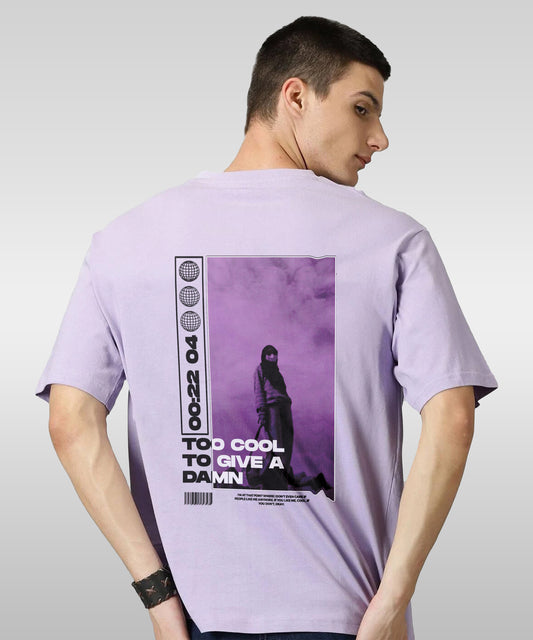 J&JP Men Oversized Back Printed T-Shirt-Purple