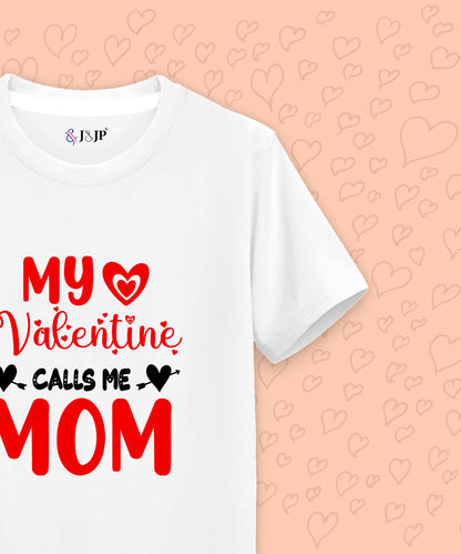 Women T-Shirt My Valentine- White