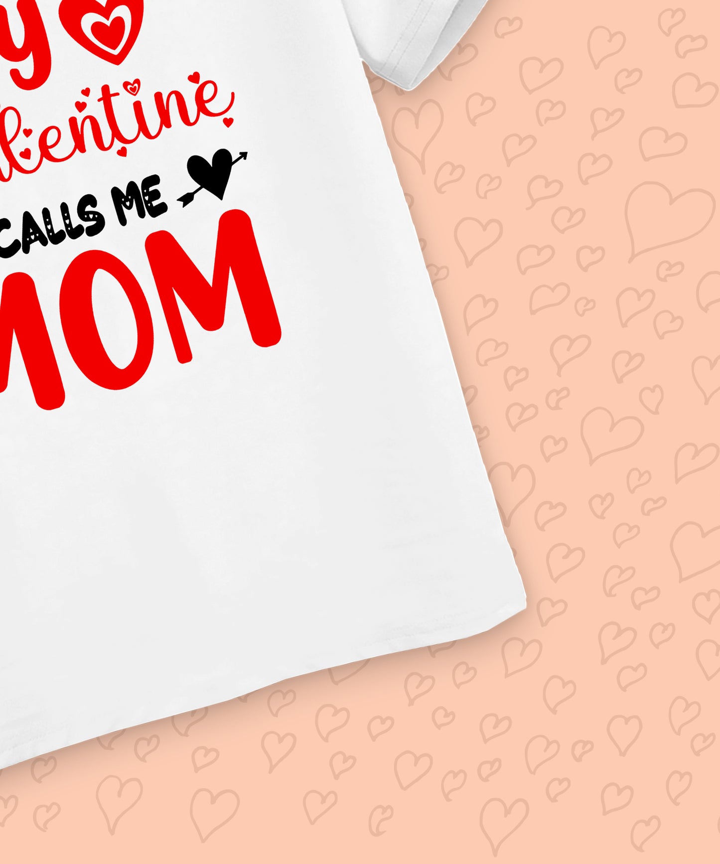 Women T-Shirt My Valentine- White