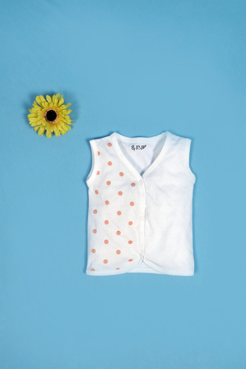 Babies White Sleeveless Cotton Jabla