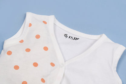 Babies White Sleeveless Cotton Jabla