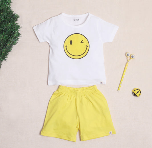 J&JP Kids Unisex Printed T-shirt and Shorts Set