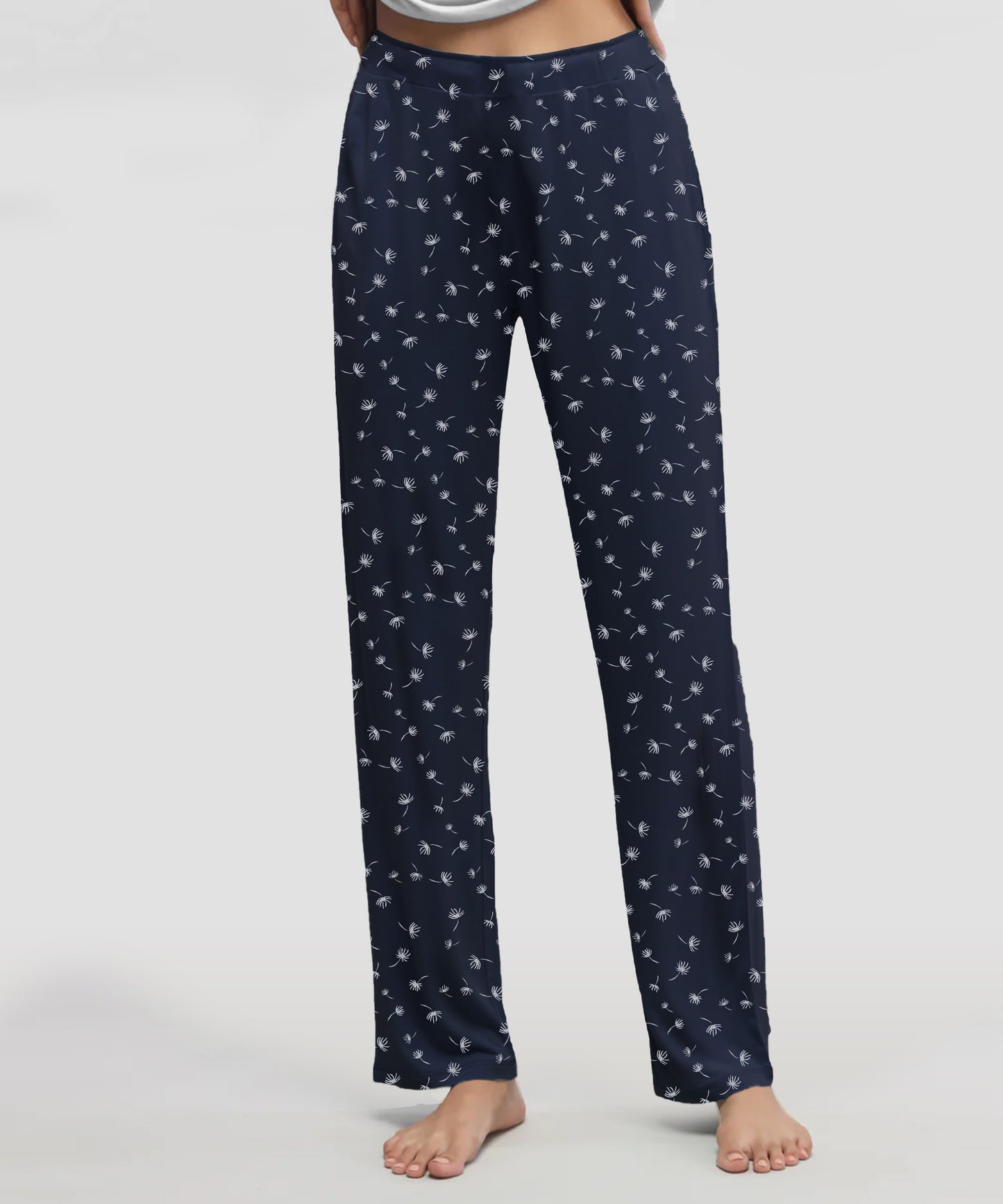 Women Navy Printed Cotton Pyjamas