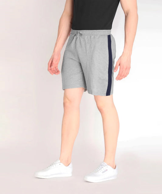 Men Grey Solid Loopknit Shorts