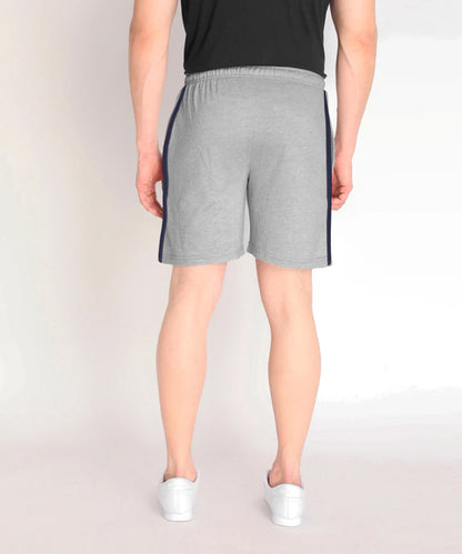 Men Grey Solid Loopknit Shorts