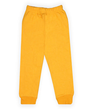 J&JP Kids Yellow Cotton Solid Jogger Pant