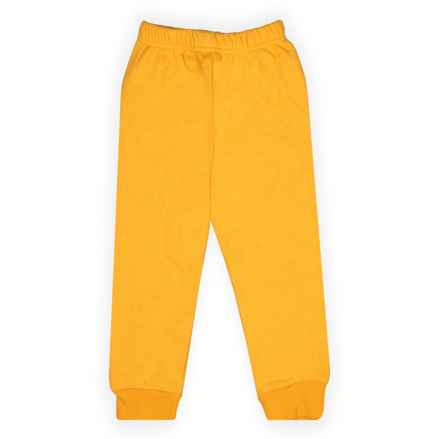 J&JP Kids Yellow Cotton Solid Jogger Pant