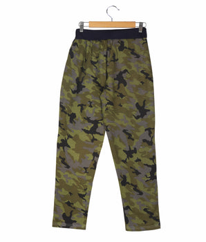 Womens Green Fleece, Loop Knit Military Camouflage Pant