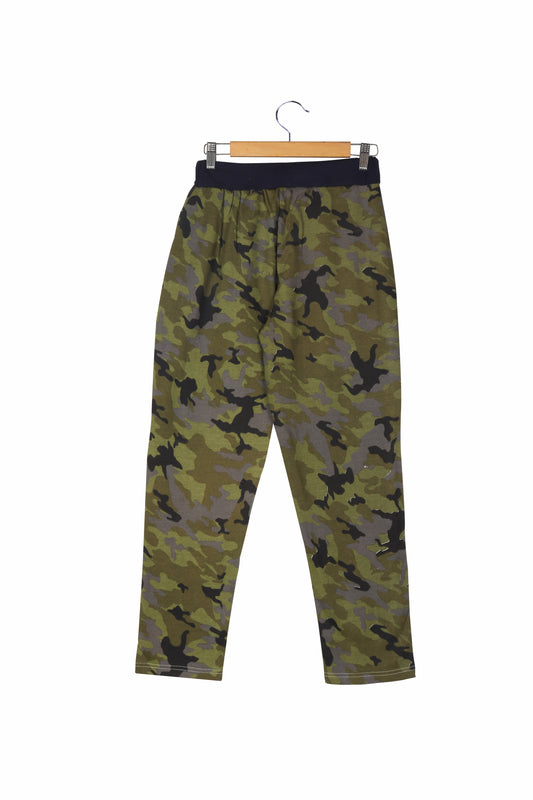 Womens Green Fleece, Loop Knit Military Camouflage Pant