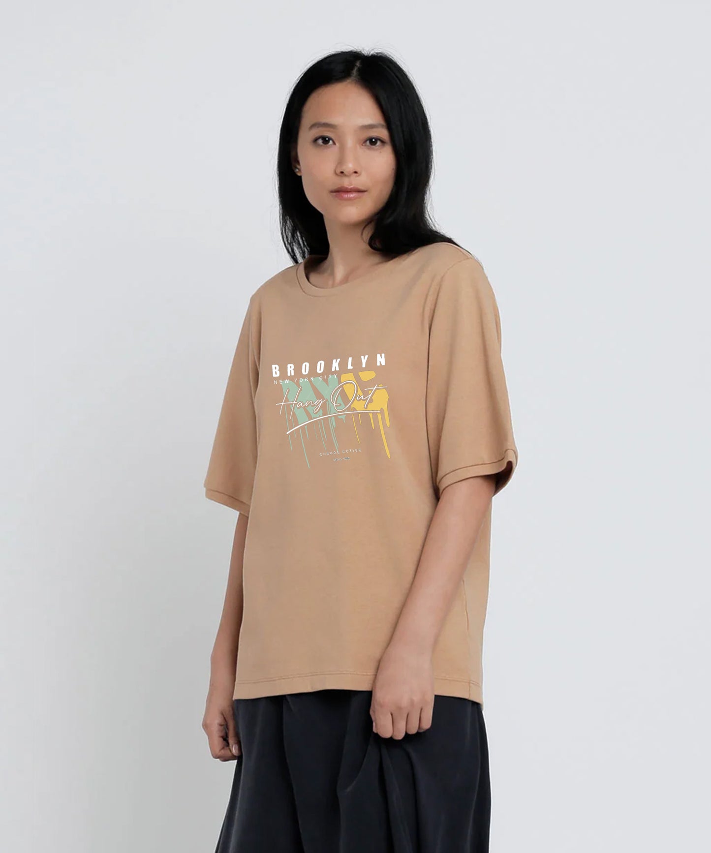 Women Oversized printed Tshirt -Sandal